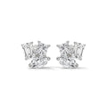 Mixed Shape Diamond Cluster Stud Earrings