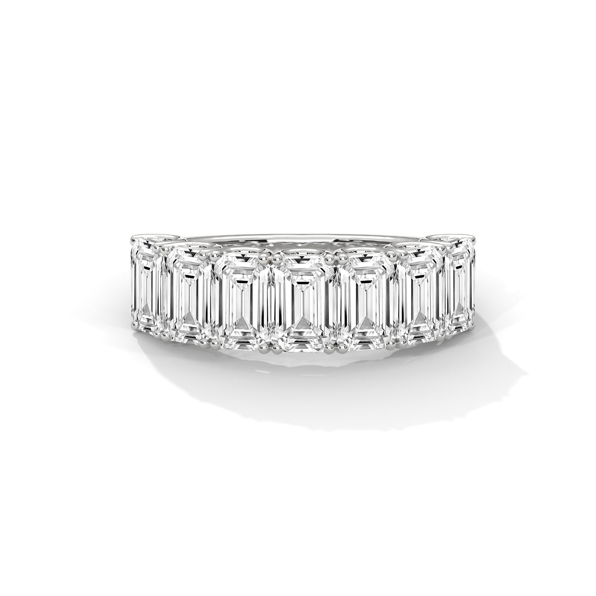 Emerald Cut Seven Stone Diamond Anniversary Ring — Jewelix Atelier