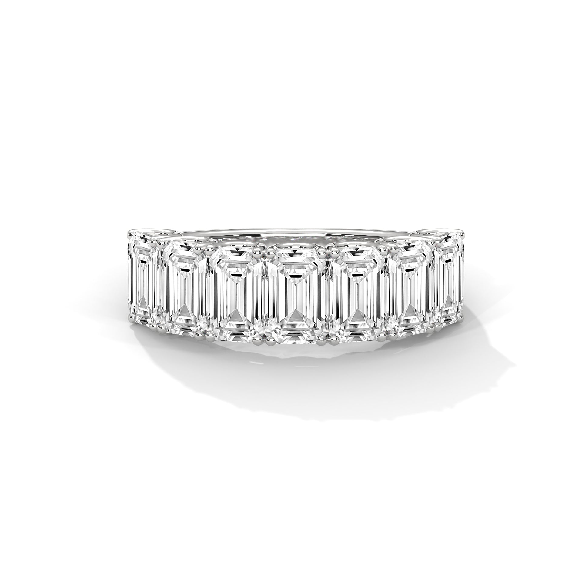 Emerald Cut Seven Stone Diamond Anniversary Ring