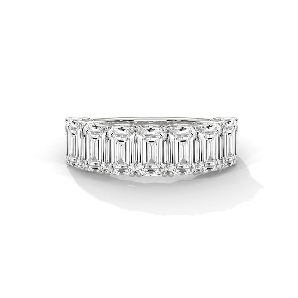 Emerald Cut Seven Stone Diamond Anniversary Ring