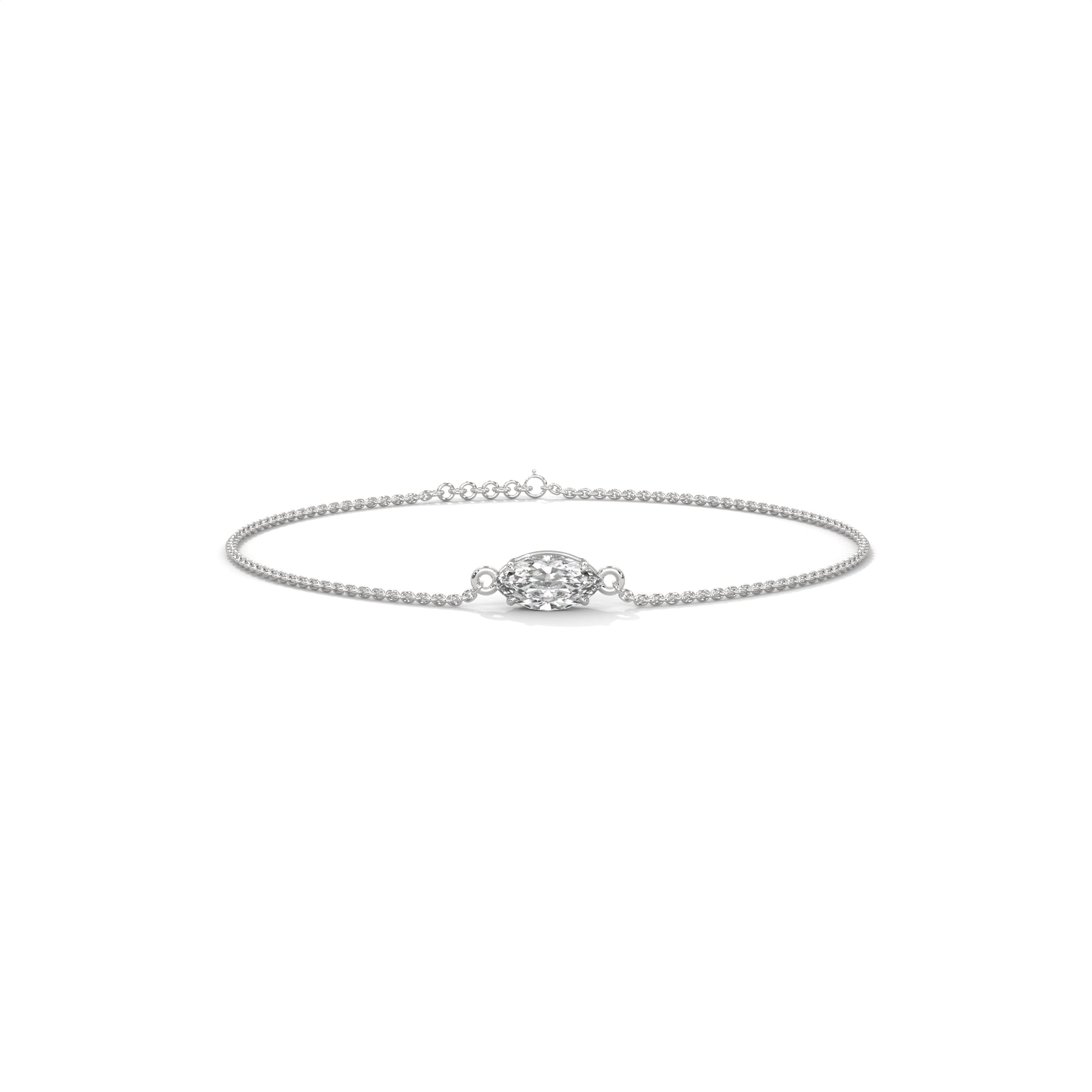Marquise Cut Solitaire Diamond Bracelet