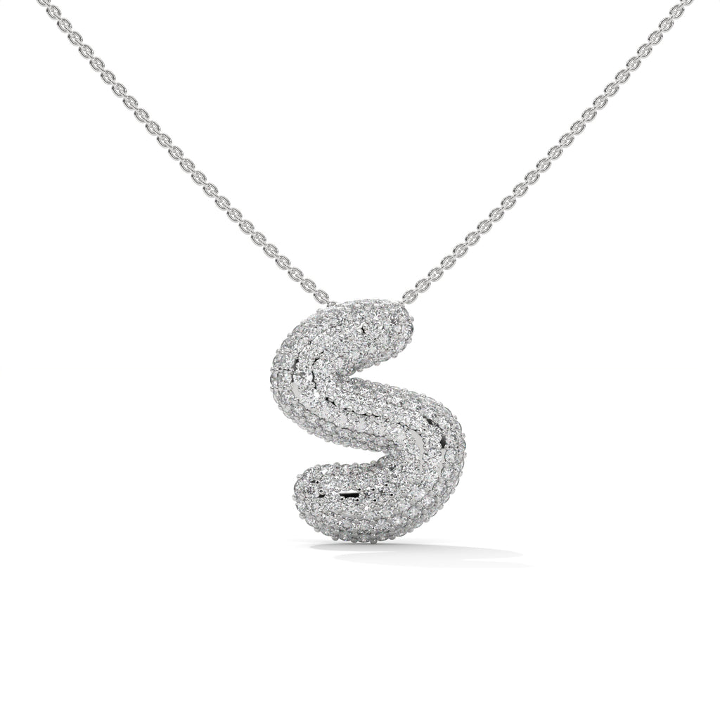 Diamond Initial "S" Pendant Necklace