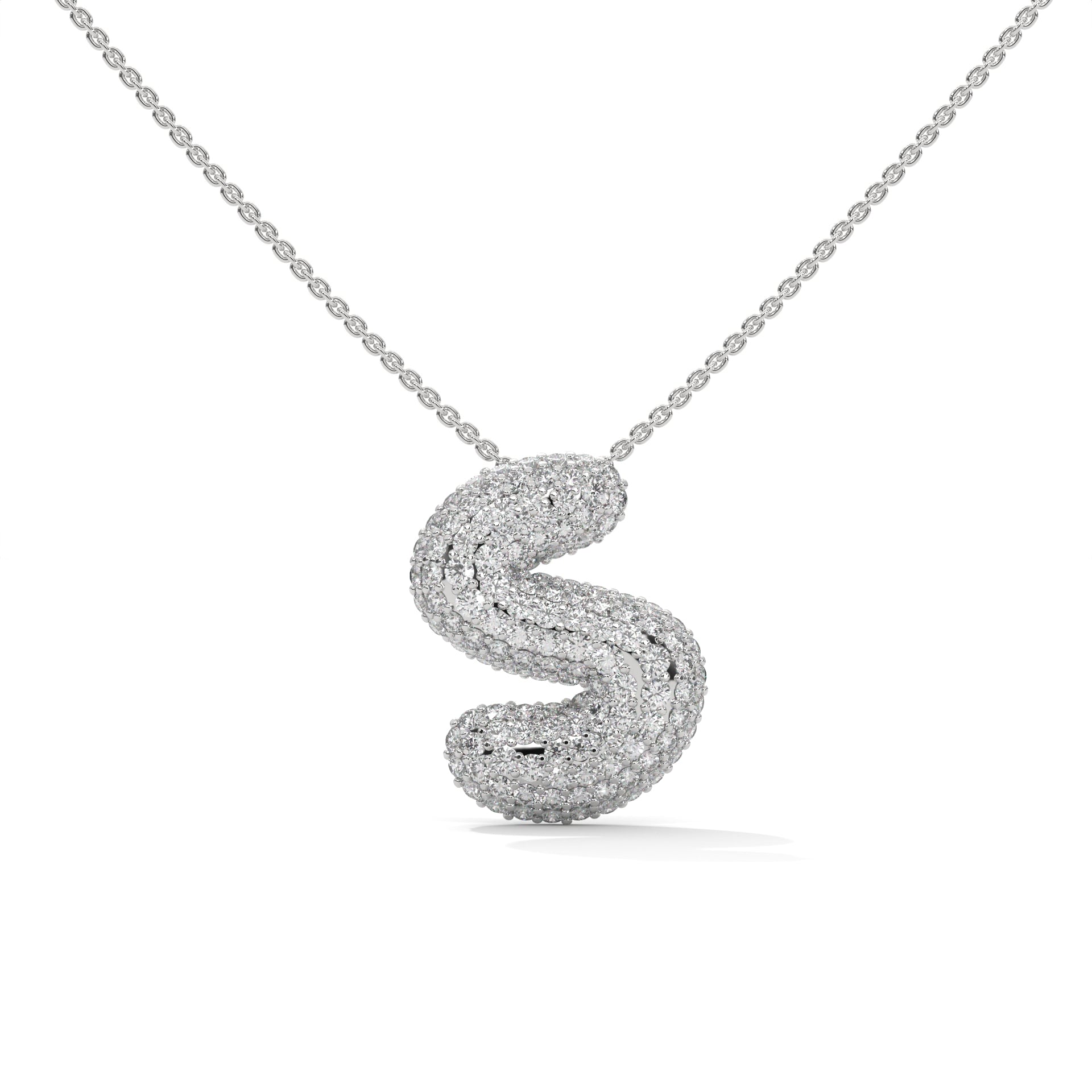 Diamond Initial "S" Pendant Necklace