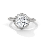 Round Diamond Vintage Halo Engagement Ring