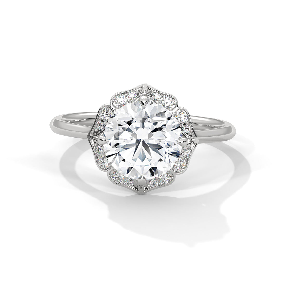 Round Diamond Vintage Halo Engagement Ring — Jewelix Atelier