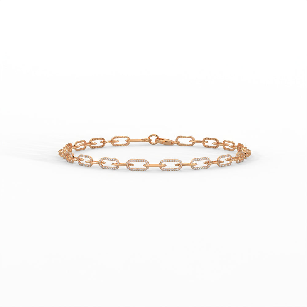 Diamond Paperclip Link Bracelet