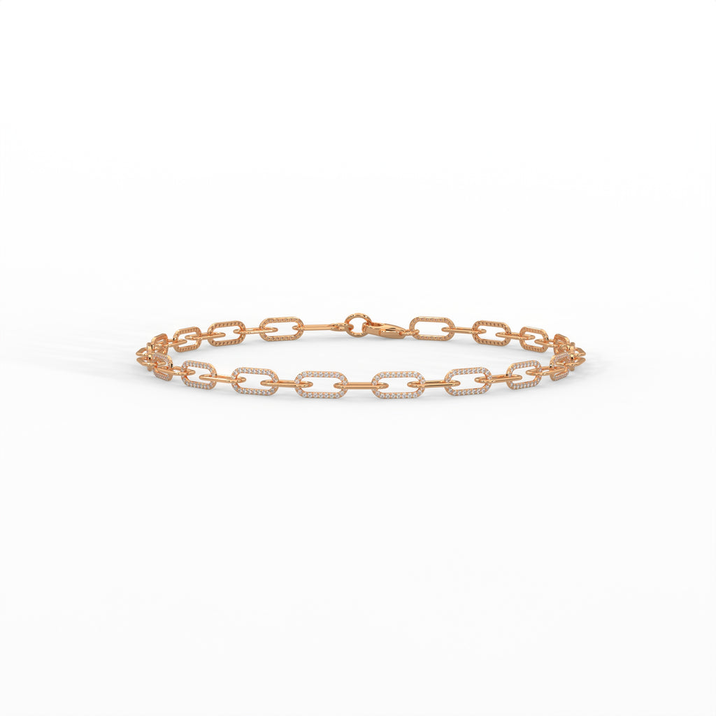 Diamond Paperclip Link Bracelet