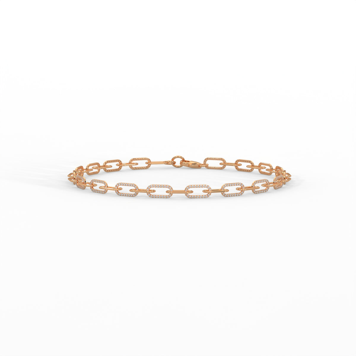 Diamond Paperclip Link Bracelet, alternate view — Jewelix Atelier