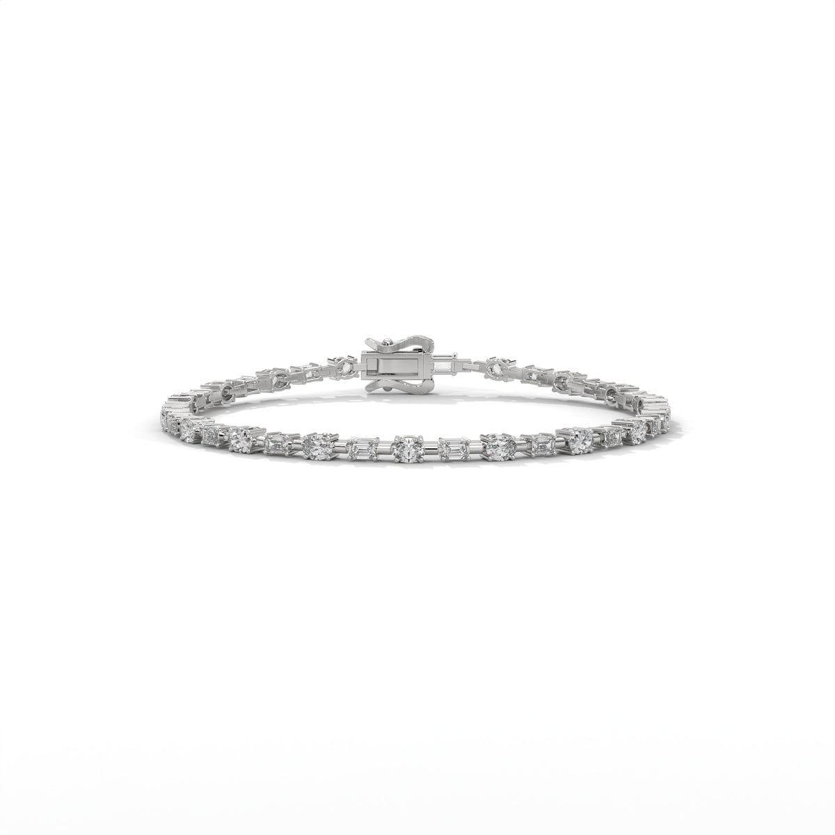 Emerald & Oval Diamond Tennis Bracelet — Jewelix Atelier
