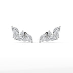 Marquise Diamond Cluster Stud Earrings