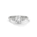 Emerald Cut Three Stone Diamond Engagement Ring