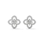 Floral Clover Diamond Stud Earrings