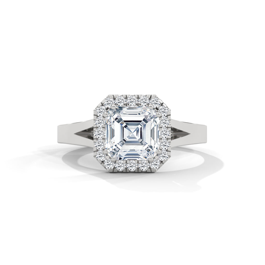 Asscher Cut Diamond Halo Engagement Ring