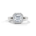 Asscher Cut Diamond Halo Engagement Ring