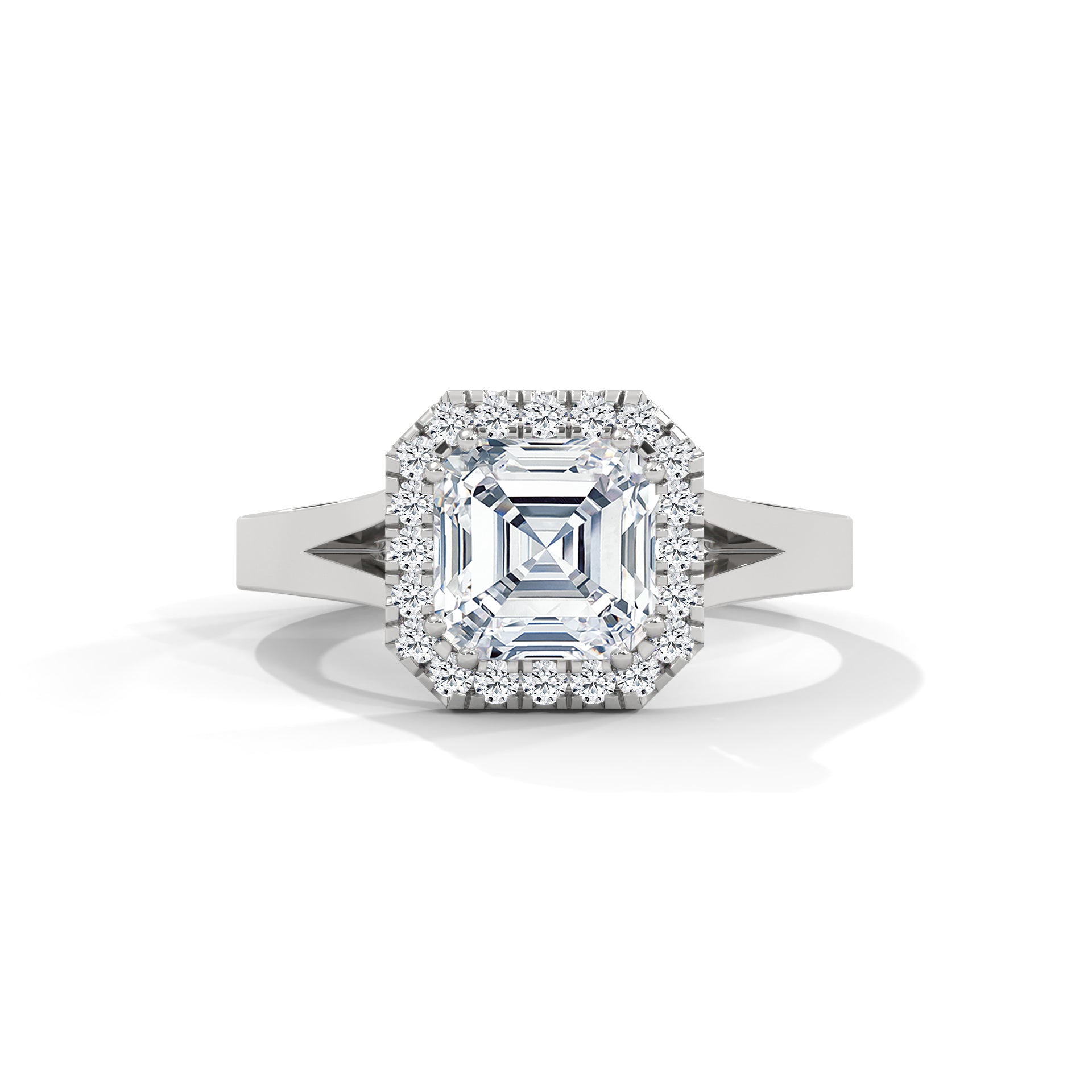 Asscher Cut Diamond Halo Engagement Ring
