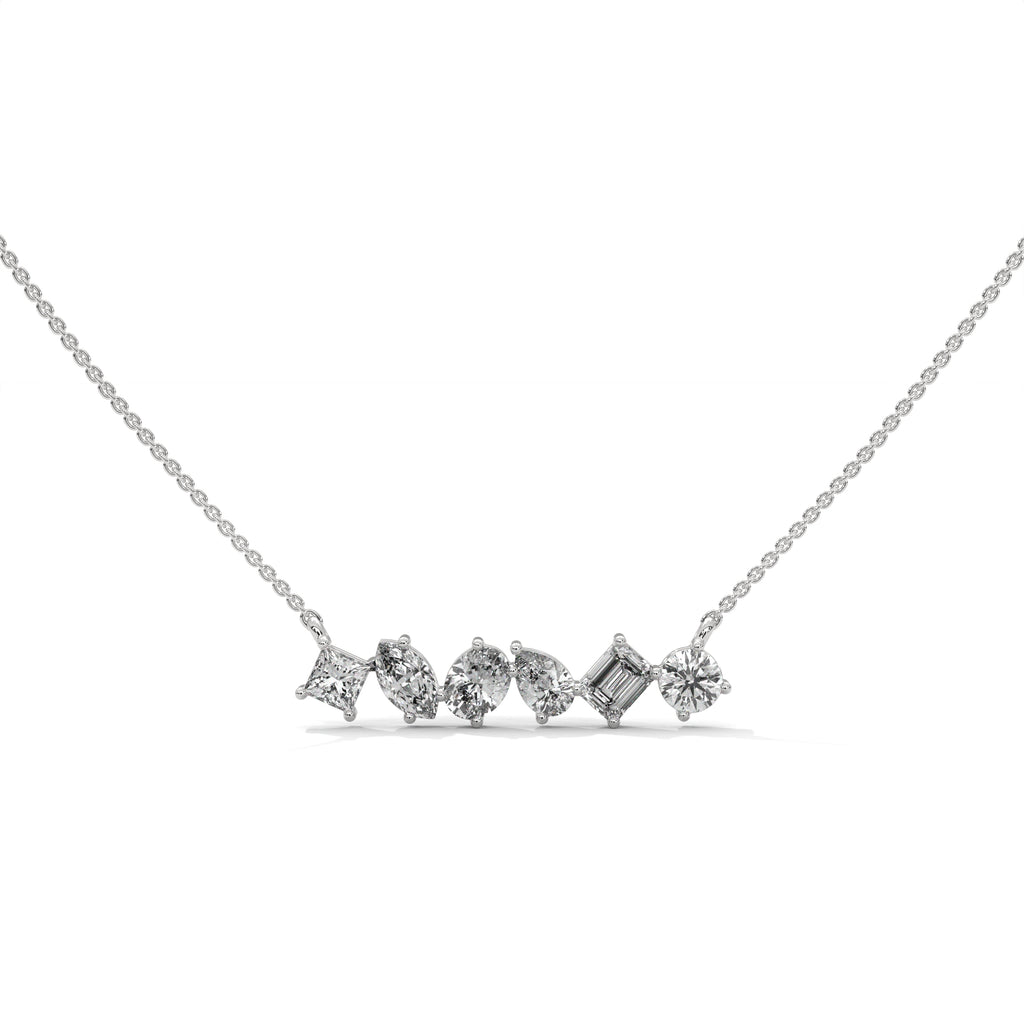 Multi Shape Diamond Bar Pendant