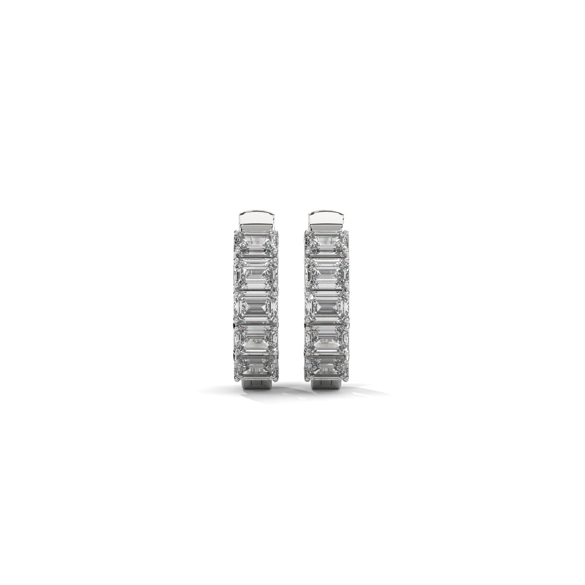 Emerald Cut Diamond Hoop Earrings — Jewelix Atelier