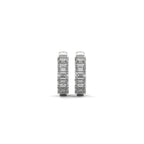 Emerald Cut Diamond Hoop Earrings