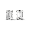 Emerald Cut Solitaire Diamond Stud Earrings
