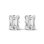 Emerald Cut Solitaire Diamond Stud Earrings