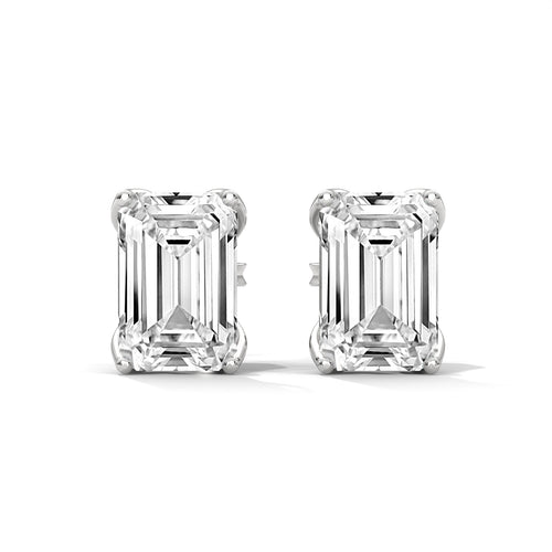1.00 CTW Emerald Cut Solitaire Lab Grown Diamond Stud Earrings — Jewelix Atelier