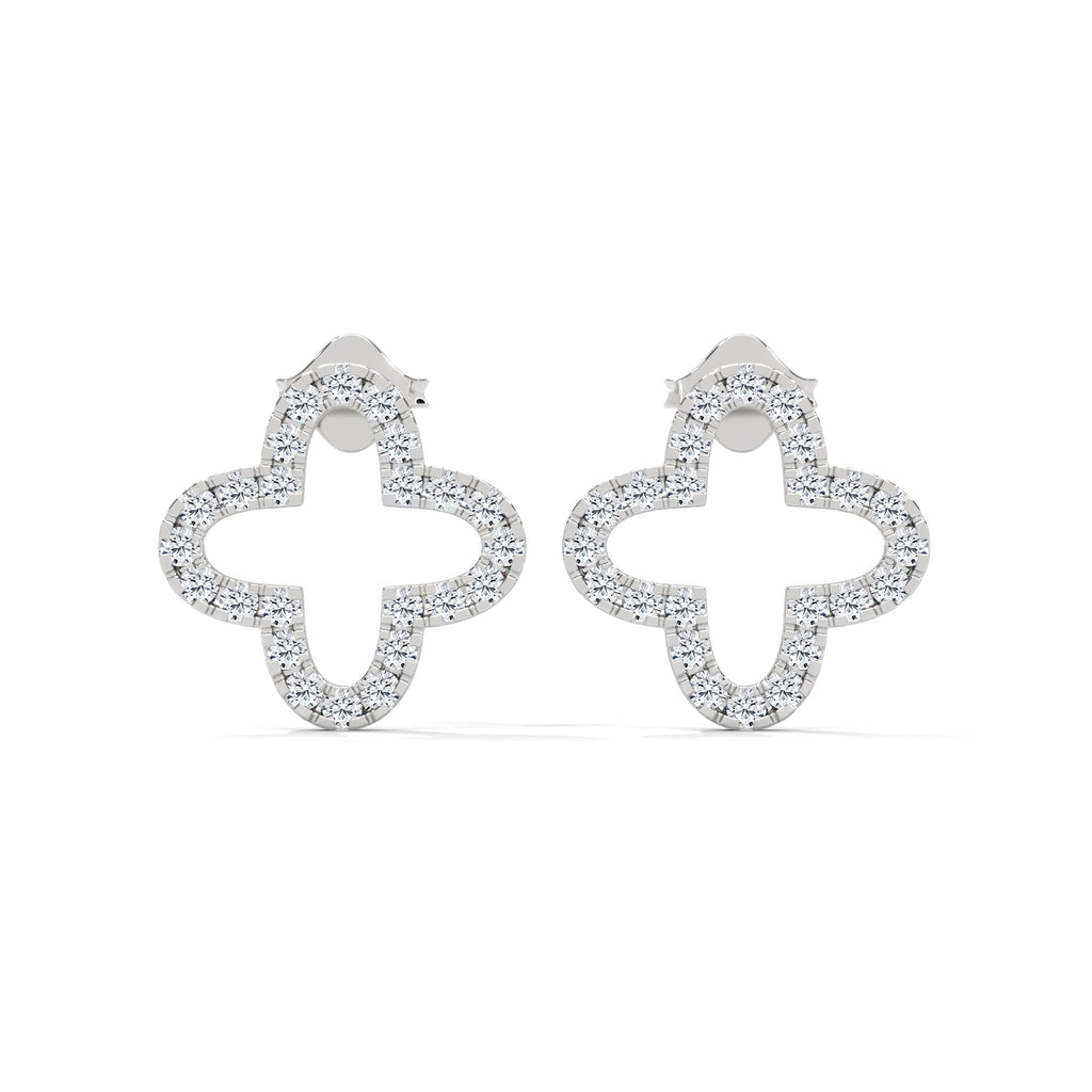 Diamond Clover Stud Earring