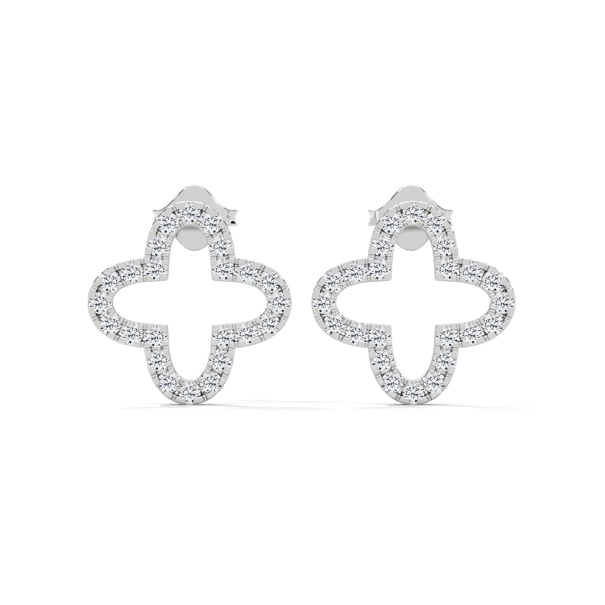 Diamond Clover Stud Earring — Jewelix Atelier