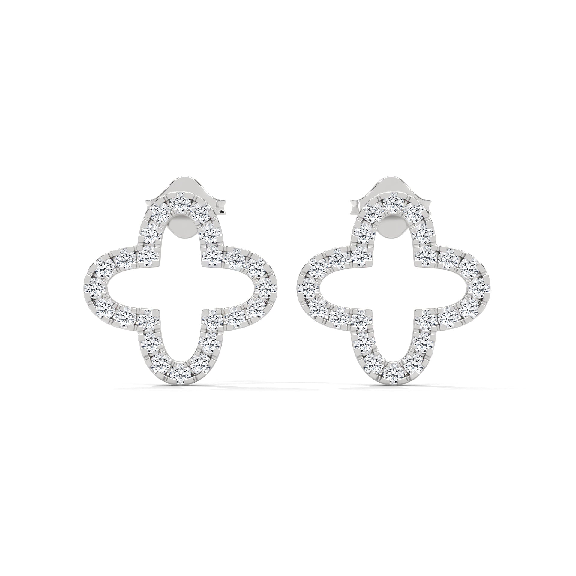 Diamond Clover Stud Earring