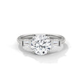 Round Diamond Three Stone Engagement Ring
