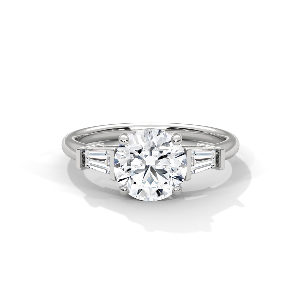 Round Diamond Three Stone Engagement Ring — Jewelix Atelier