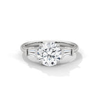 Round Diamond Three Stone Engagement Ring