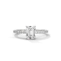 Emerald Cut Diamond Pavé Engagement Ring