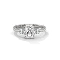 Radiant Cut Three Stone Diamond Engagement Ring