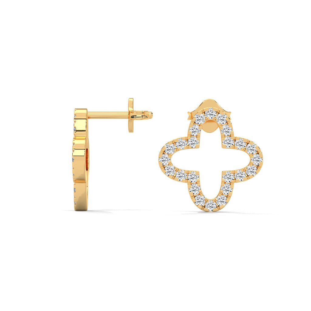Diamond Clover Stud Earring