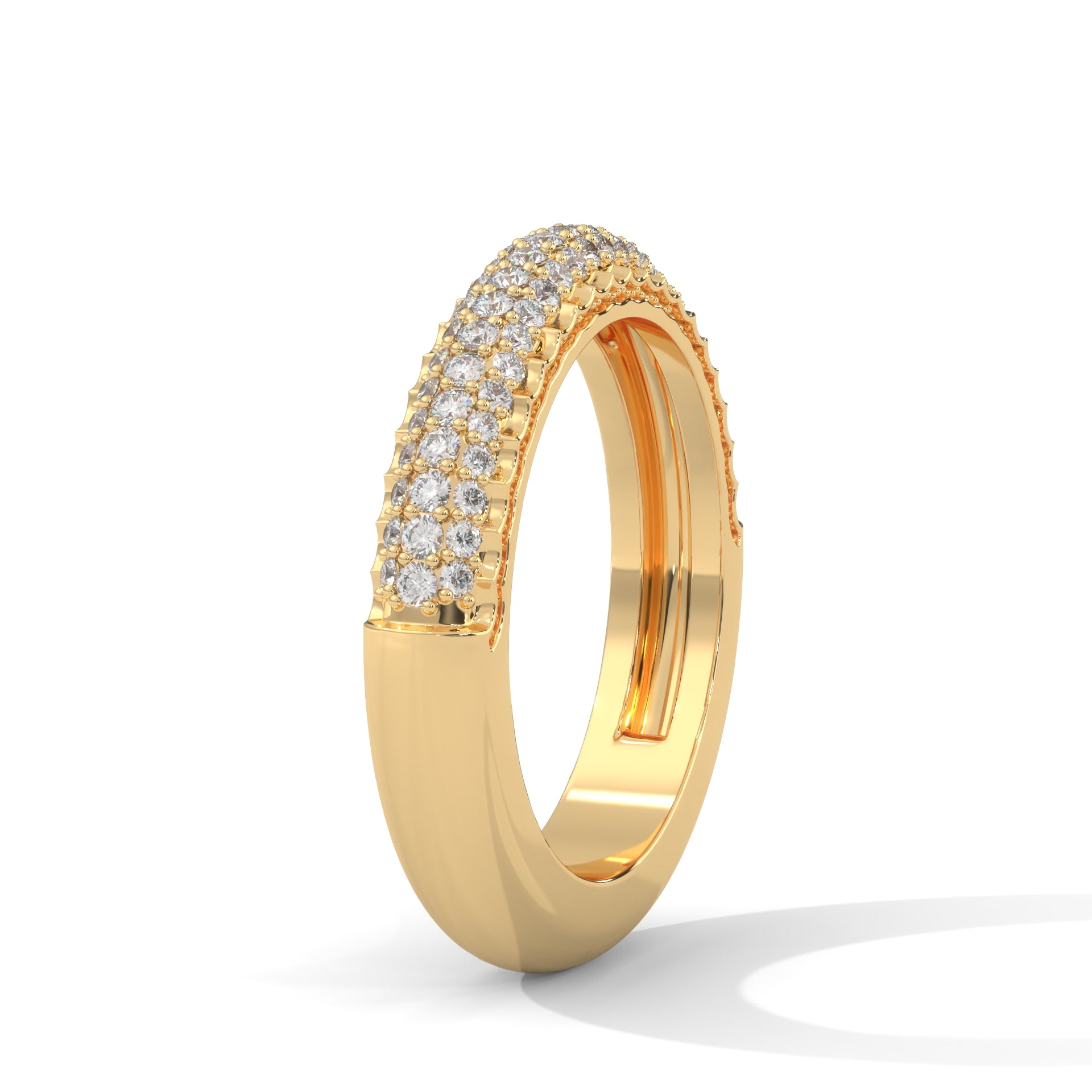 Triple Row Diamond Pavé Band Ring