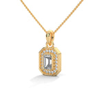 Emerald Halo Diamond Pendant