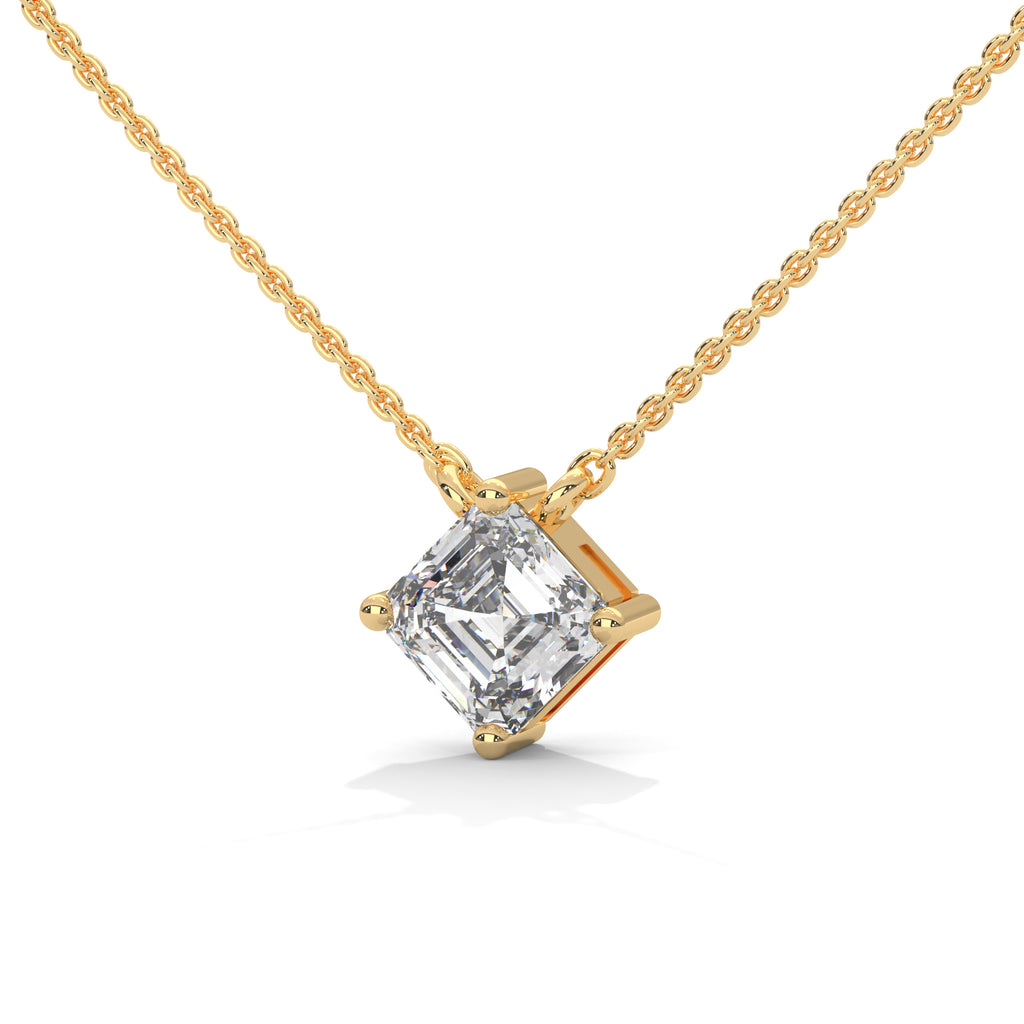 Asscher Solitaire Diamond Pendant
