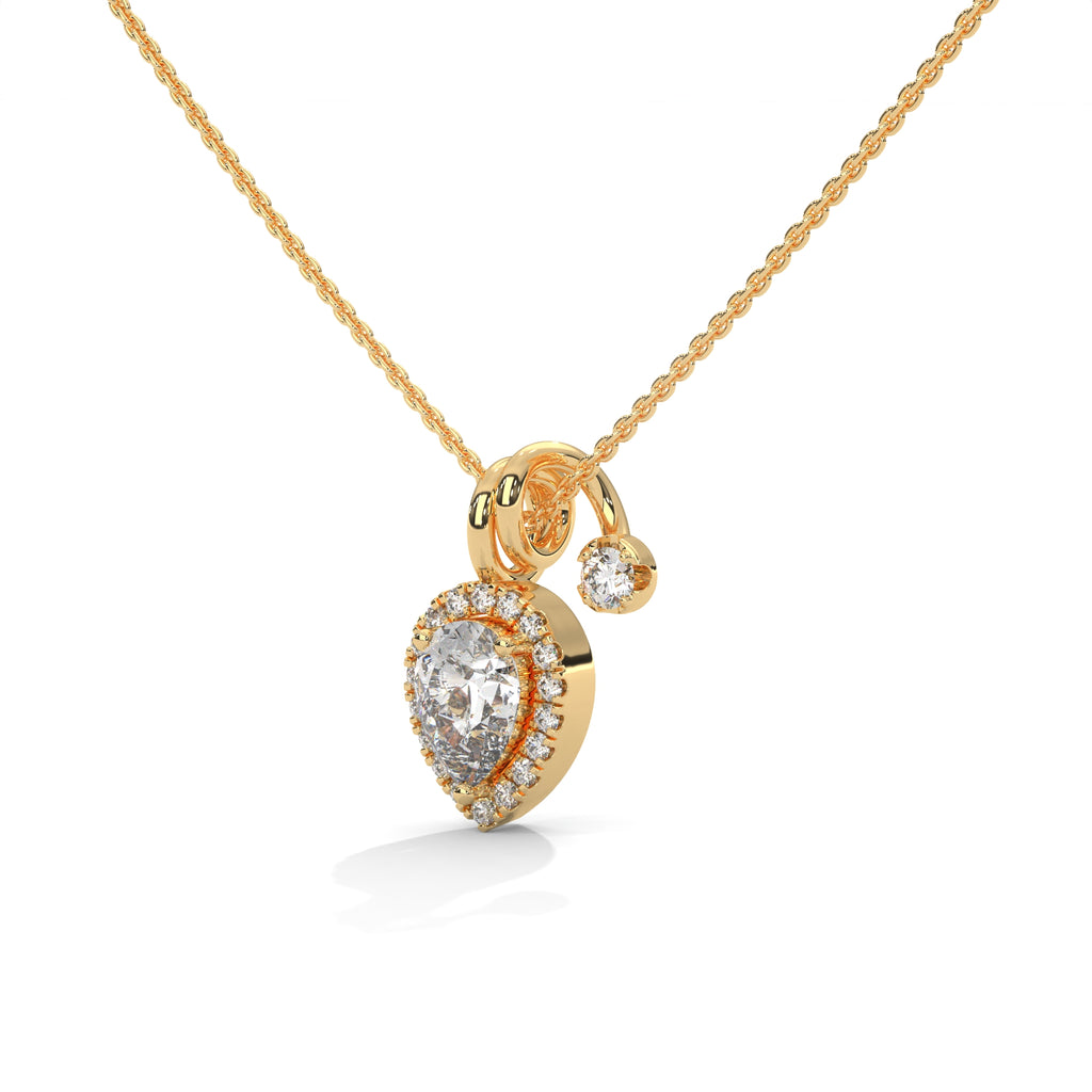 Pear Diamond Halo Pendant