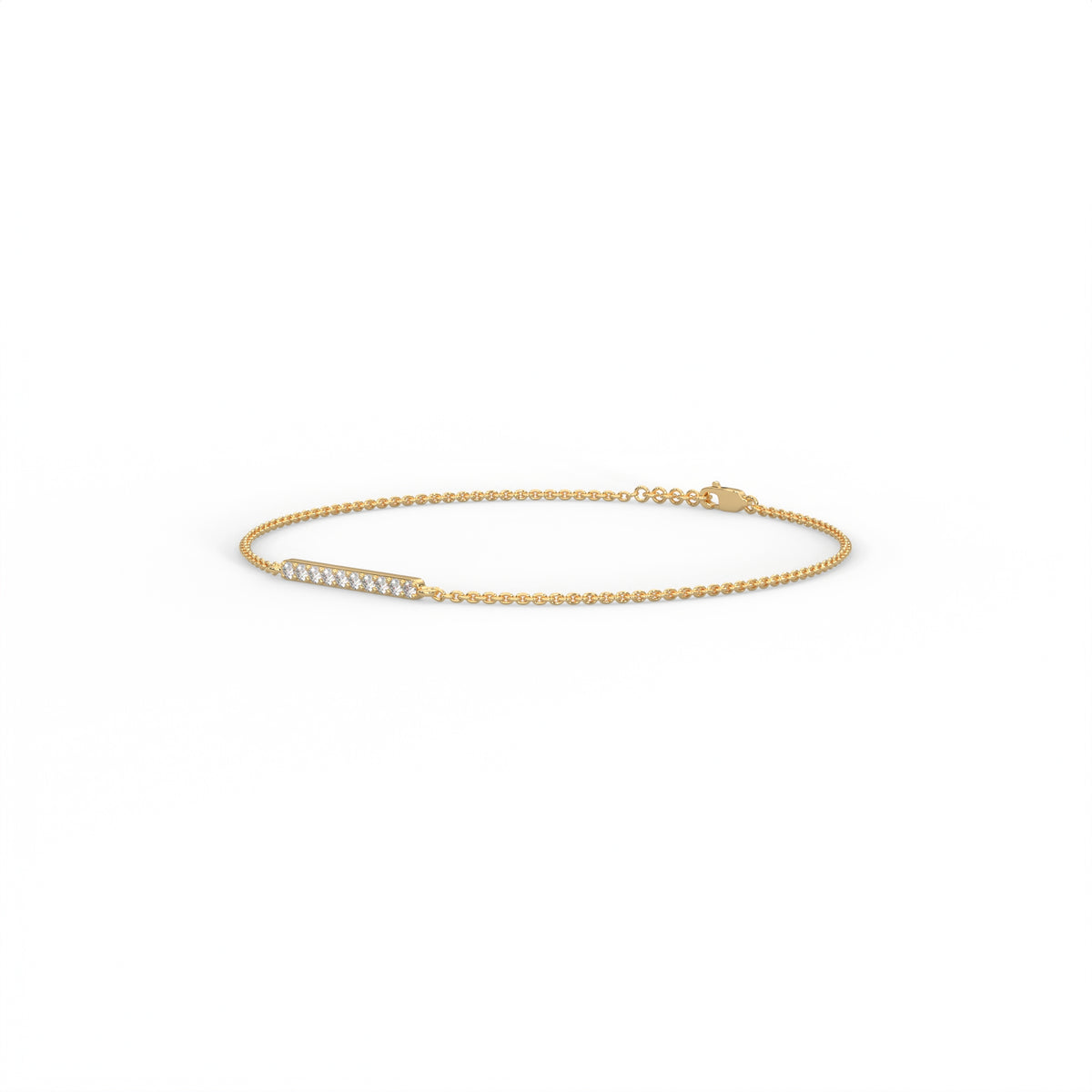 Diamond Bar Station Bracelet, detail view — Jewelix Atelier