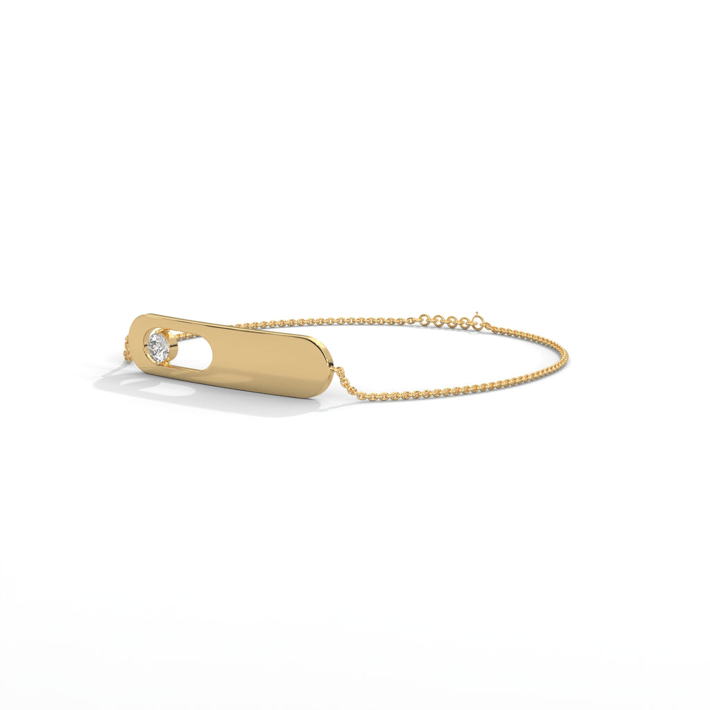 Floating Diamond Bar Bracelet