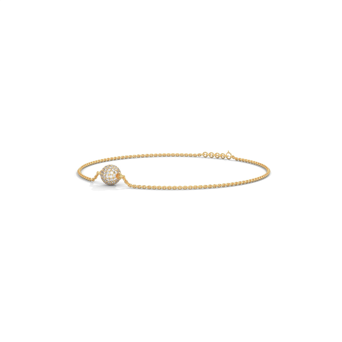 Diamond Pavé Sphere Bracelet, detail view — Jewelix Atelier