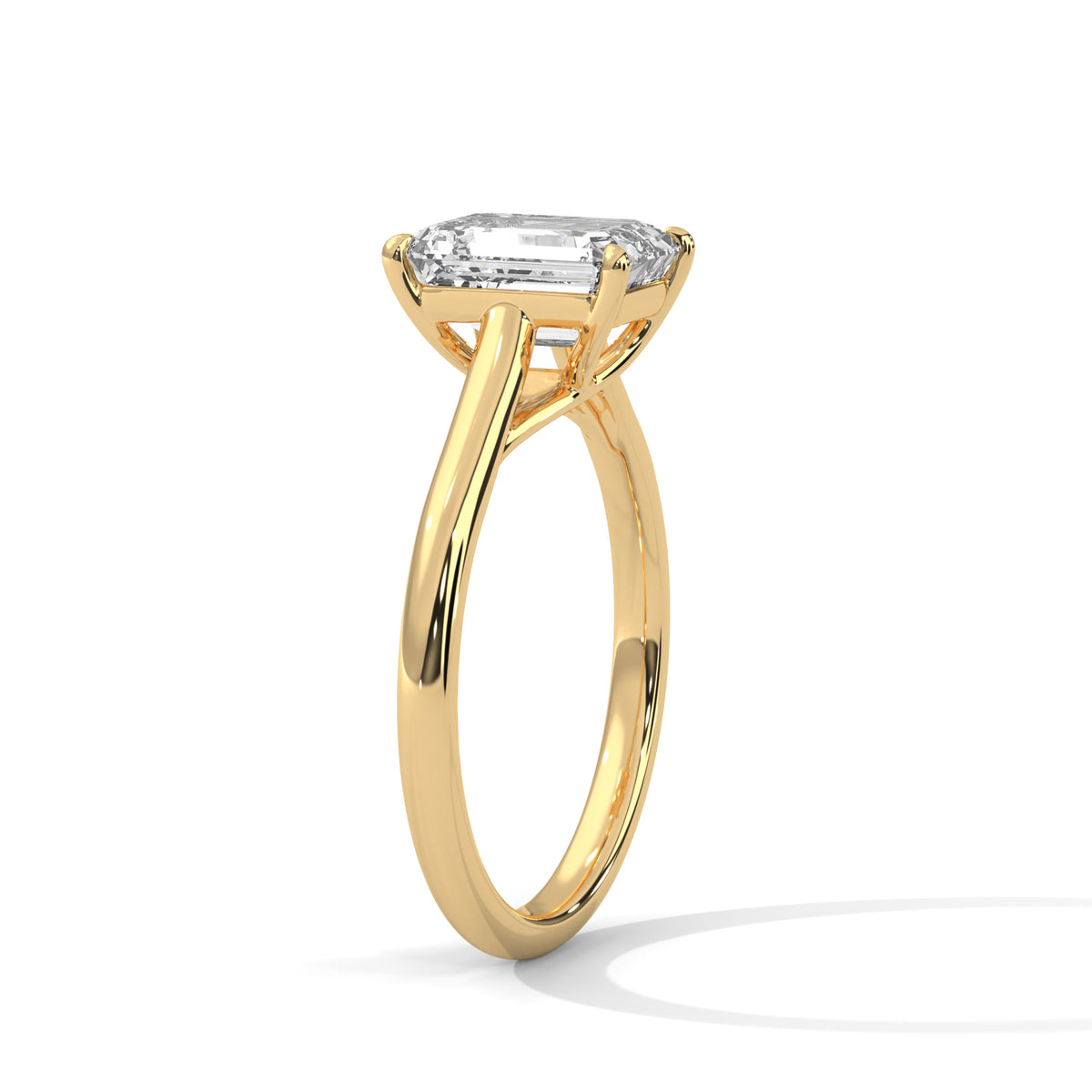 2.00 ct Emerald Cut Solitaire Lab Grown Diamond with Cathedral Setting Engagement Ring – view 8 of 9 | Jewelix Atelier