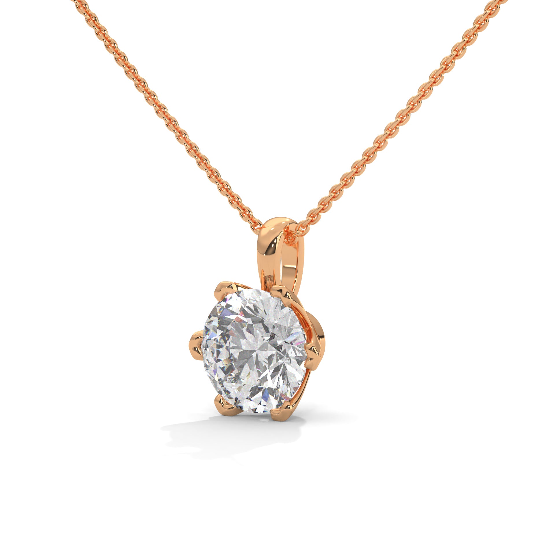 Round Solitaire Diamond Pendant