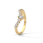 Marquise & Round Diamond Chevron Ring