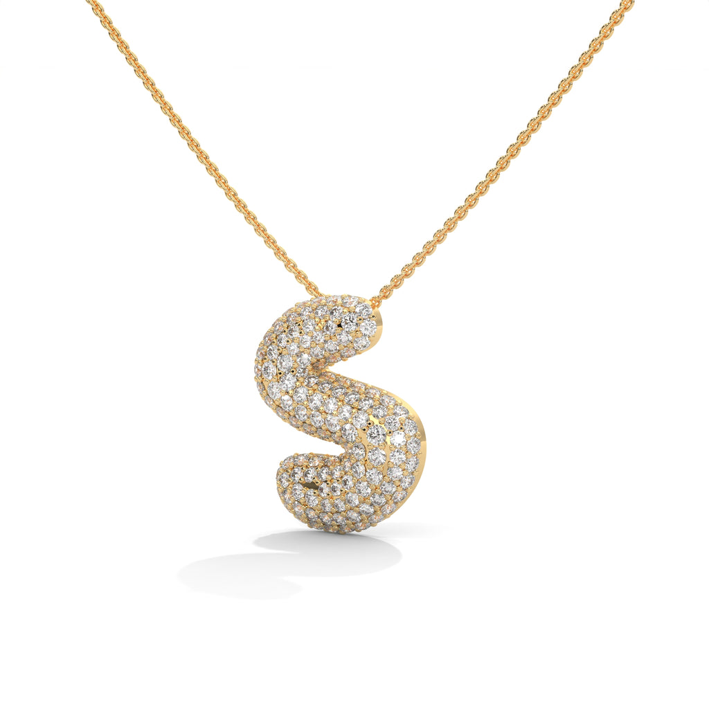 Diamond Initial "S" Pendant Necklace