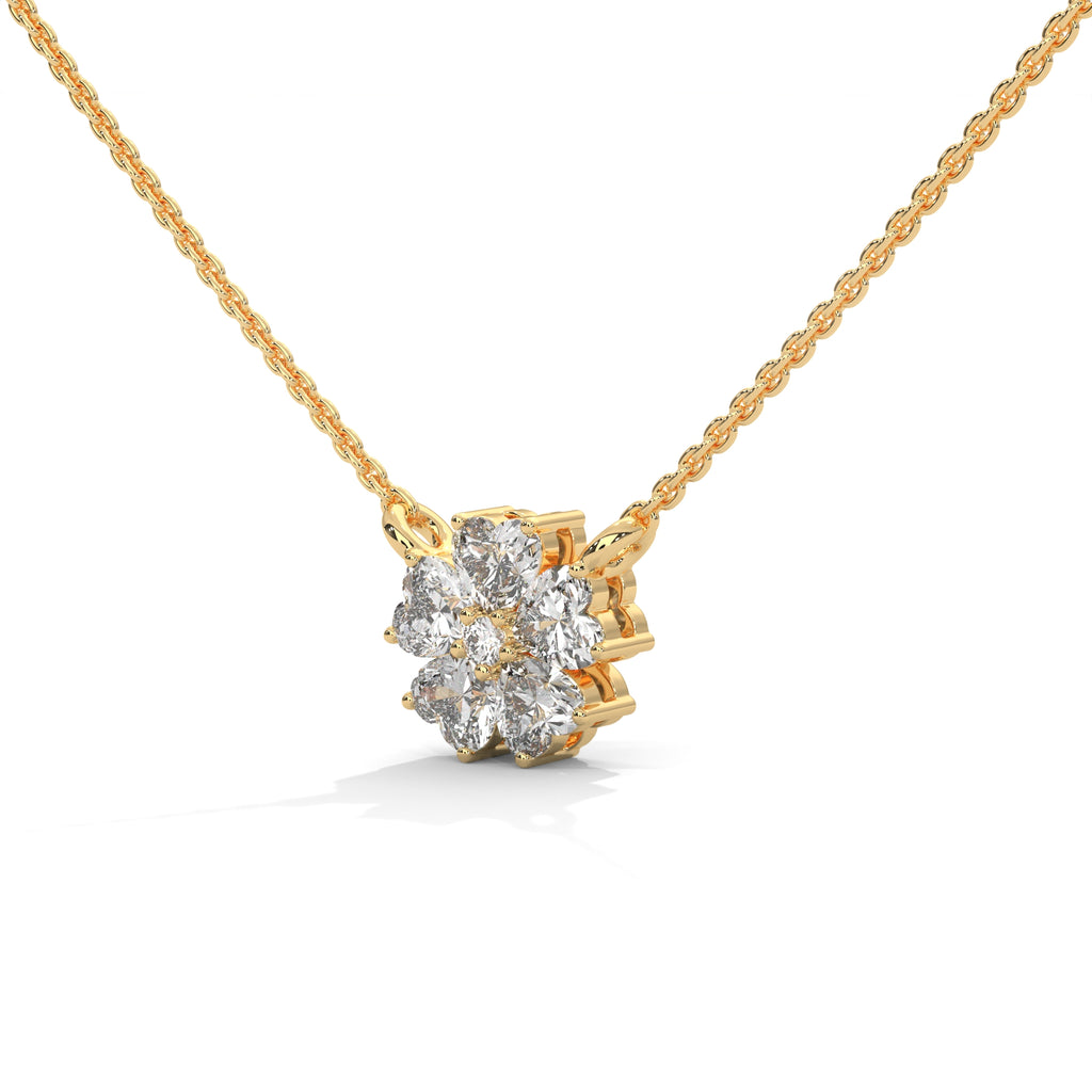 Heart Diamond Floral Pendant