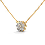 Heart Diamond Floral Pendant