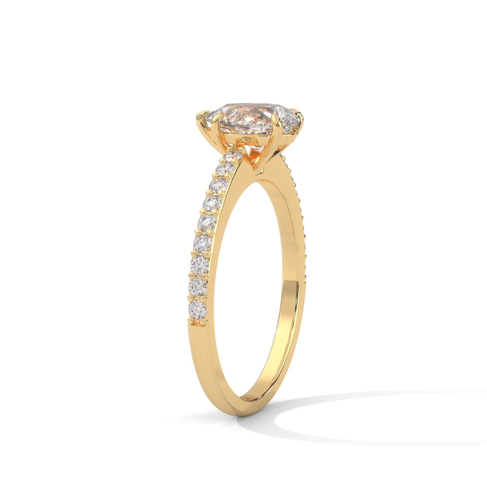 Pear Cut Diamond Pavé Engagement Ring