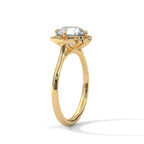 Round Diamond Vintage Halo Engagement Ring