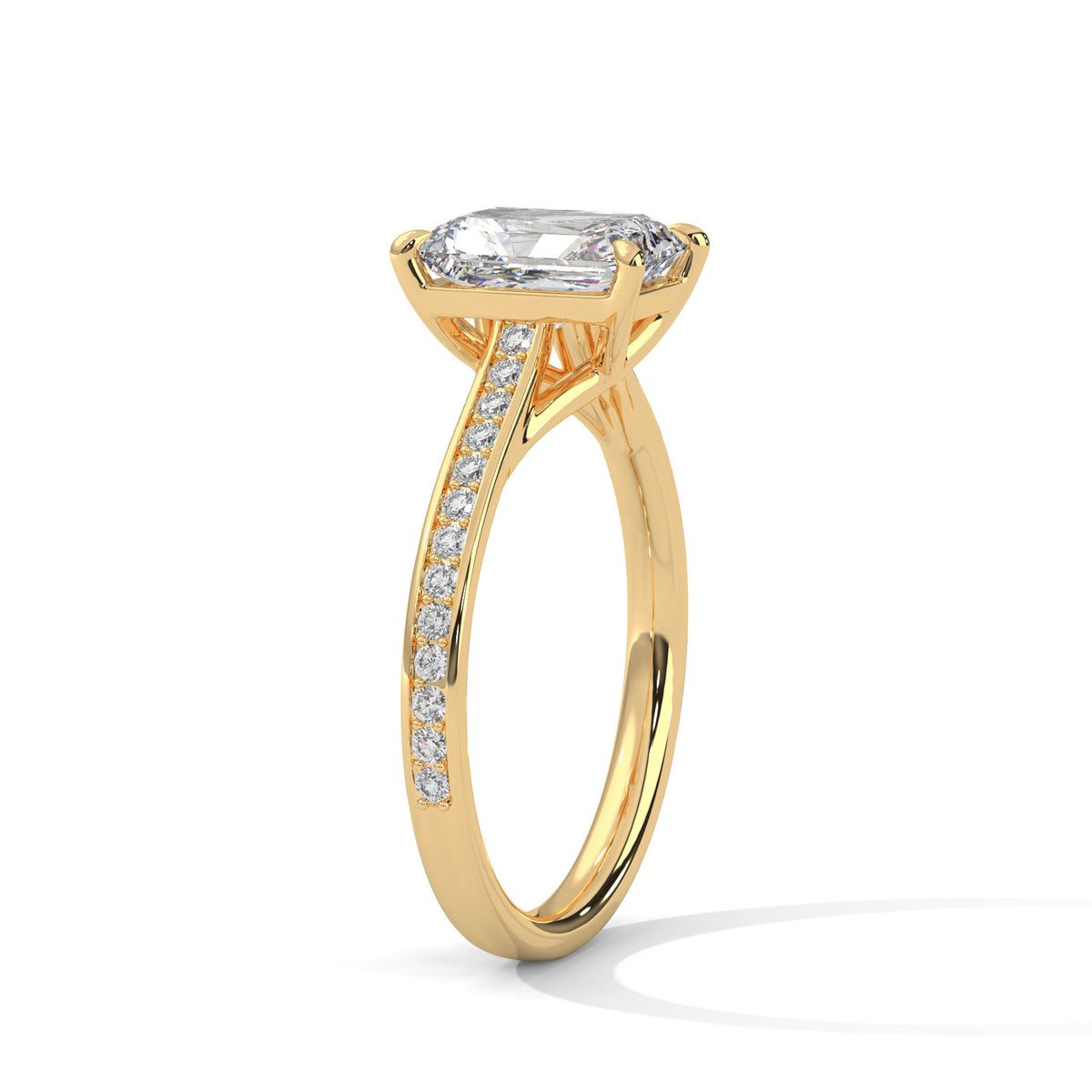 Radiant Cut Diamond Pavé Engagement Ring – view 8 of 9, lab grown diamond ring | Jewelix Atelier